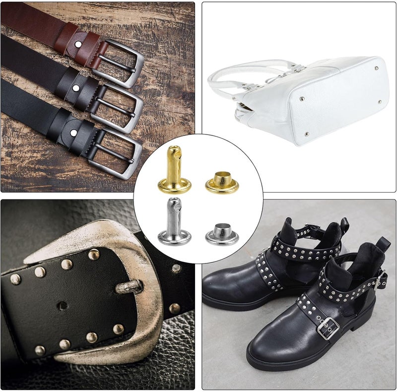 100 Pieces Metal Snap Fasteners Double and Single Cover Snap Fasteners for DIY Crafts Belt Bag Leather Clothes Multi Size and Color Choose Your Business (Silver*Black10*10ml) - Image 5