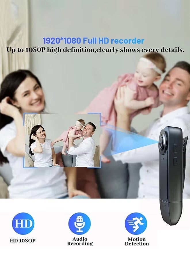 Mini Body Camera 1080P Camera with Memory Card,Body Worn Cam,Premium Portable,Wearable Video Recording Camcorder for Work Records ( incldued 64GB Card) - Image 2