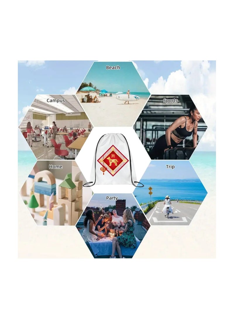 PRINTSHOP4ME Chinese Zodiac Symbols Drawstring Bags For Men And Women-Durable Sports Backpack For Kids,Great For School And College,Everyday Use,Lightweight With Printed - Image 3