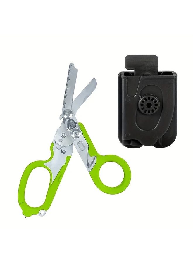 Heavy Duty Stainless Steel Trauma Shears 12 8 Inch Foldable Medical Scissors Green Suit - Image 1