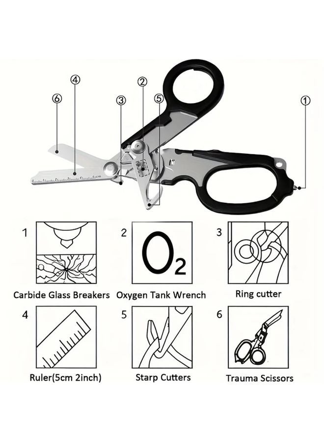 Heavy Duty Stainless Steel Trauma Shears 12 8 Inch Foldable Medical Scissors Green Suit - Image 2