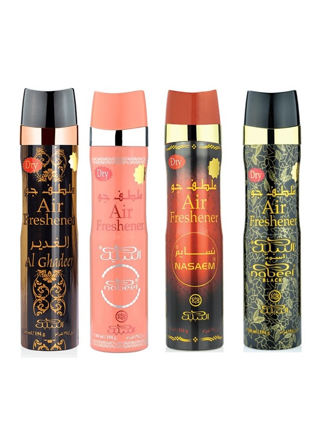 نبيل عبوة من 4 معطرات جو من نبيل، نسيم، الغدير، أسود، ولامسني، 300 مل - Image 1