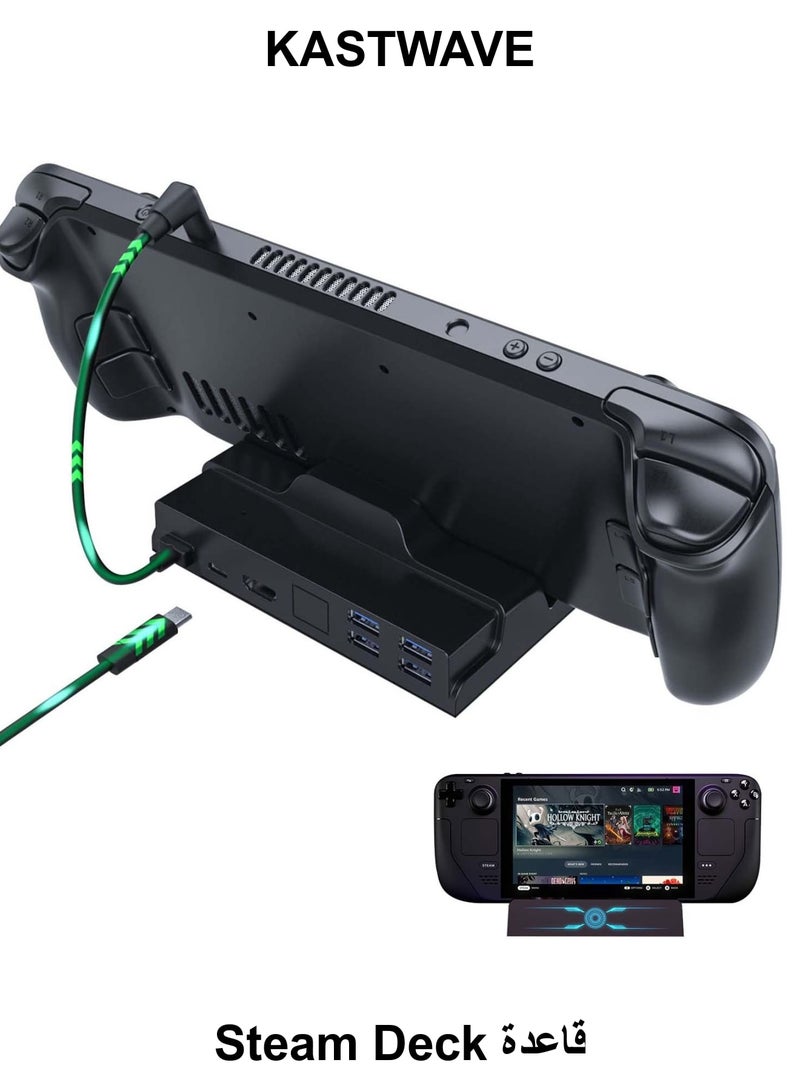 كاست ويف قاعدة إرساء 6 في 1 لجهاز Steam Deck، منفذ HDMI 2.0 بدقة 4K عند 60 هرتز، منفذ USB-A 3.0، منفذ USB-C PD للشحن السريع المتوافق مع ملحقات Valve Stream Deck - Image 1