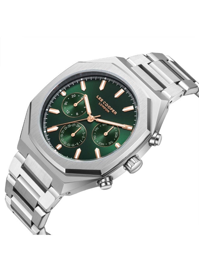 Lee Cooper LC08045.370 Men Multi Function Display Watch & Metal Strap Silver - Image 2