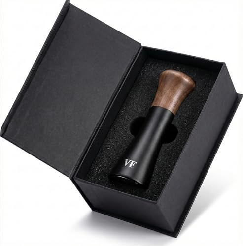 VIN FRESCO WDT Espresso Distribution Tool Coffee Distributor with Walnut Wood Handle With 7 x 035mm 304 Stainless Steel Needles 7 Extra Needles For Even Espresso Extraction Crema Black Walnut - Image 1