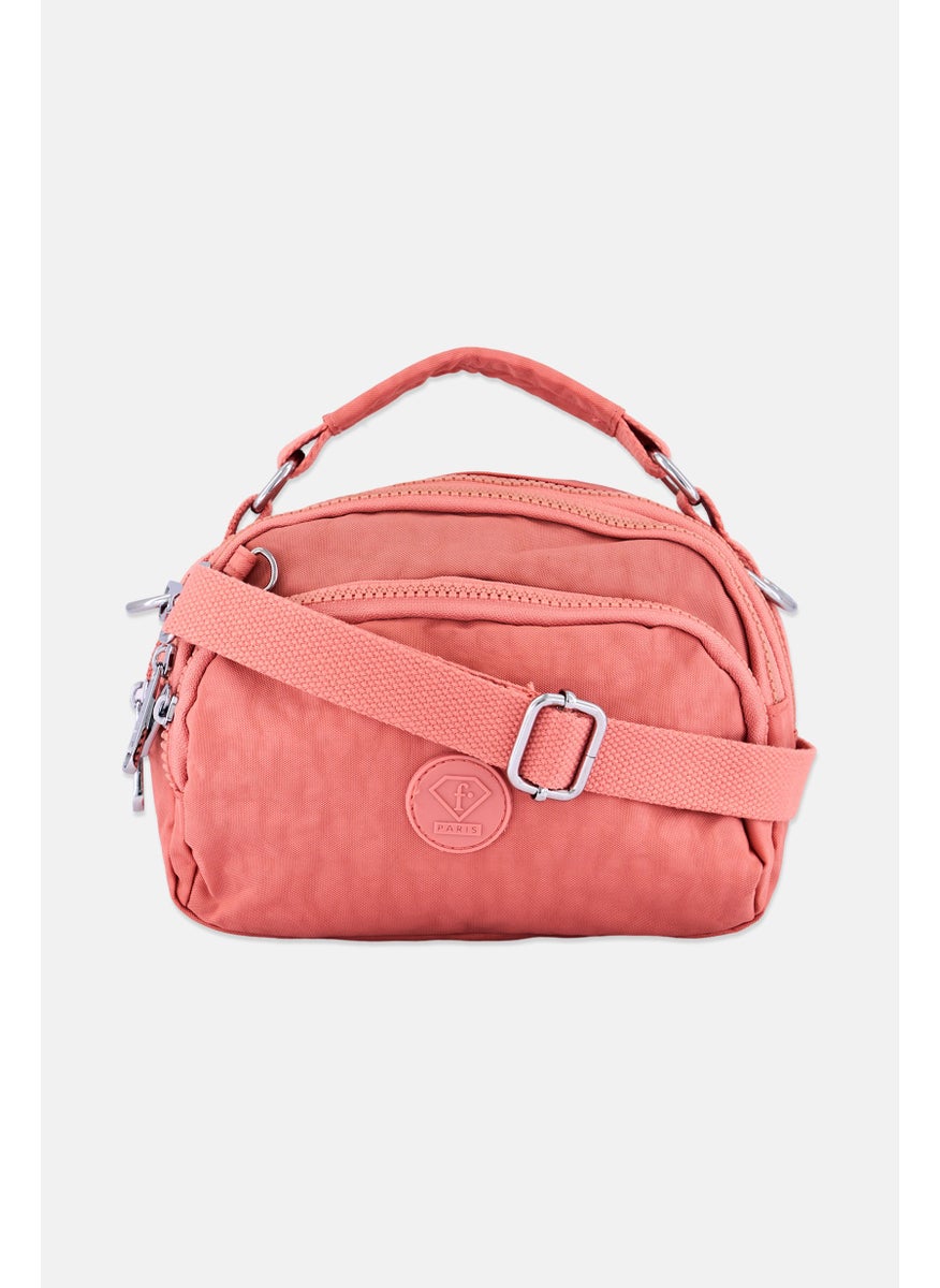 I Love Fashion Women Brand Logo Cross Body Bag 21 L x 14 H x 6 W cm, Peach  - Image 2