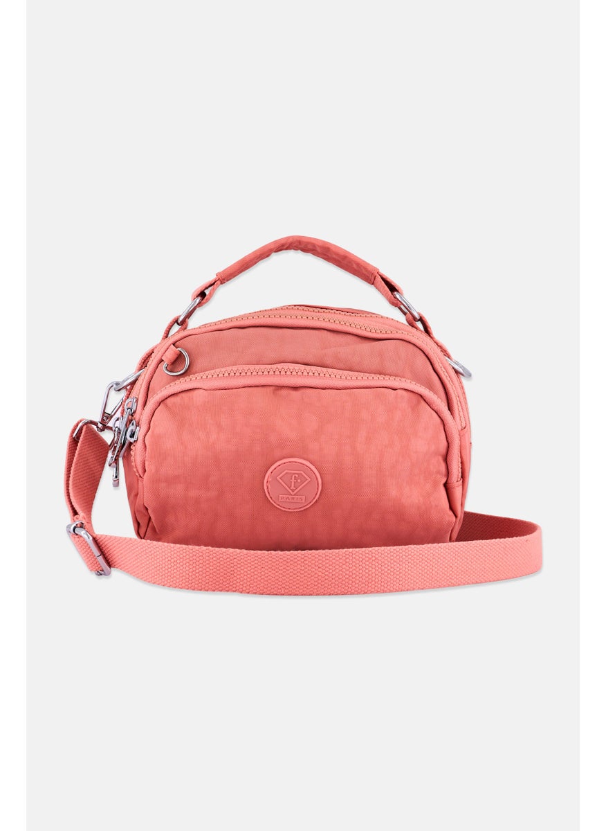 I Love Fashion Women Brand Logo Cross Body Bag 21 L x 14 H x 6 W cm, Peach  - Image 1
