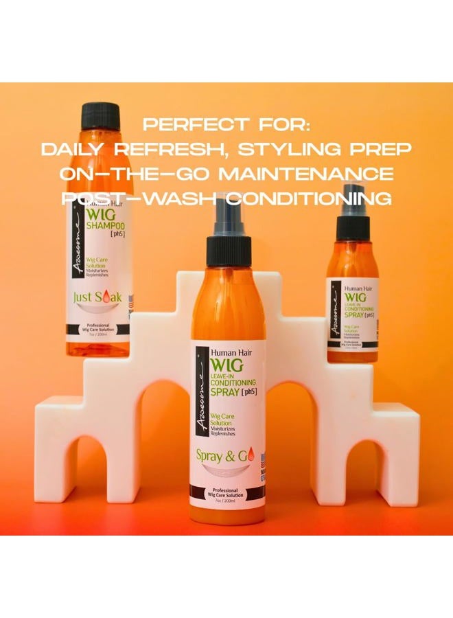 Awesome (70ml) - Awesome Human Hair Wig Leave-in Conditioning Spray [pH5] - Top Professional Wig Care Solution, Best Wig Detangle Spray, Moisturises & Replenishes Human Hair Wigs, Easy Combing, Coconut Oil, 7 - Image 3