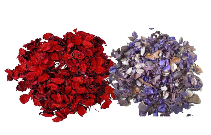 Pure Source India Unscented Dried Flowers Leaves Potpourri, 1 kg, Red & Blue (500 Gm Each) - Image 4
