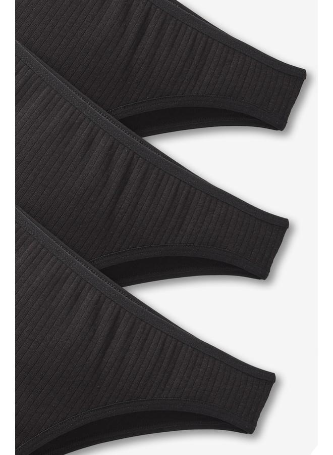 June Women 3-Pack Brazilian Panties Black