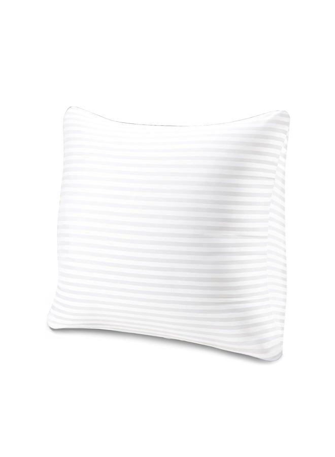 EvZ Homie Premium Stuffer Pillow Insert Sham Square Form Polyester, 20" L X 20" W, Standard White Striped - Image 1