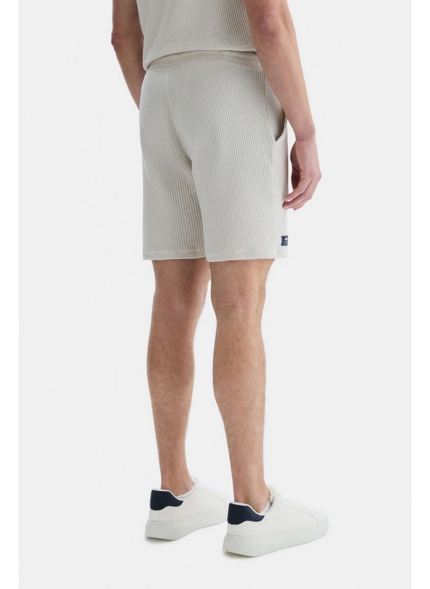 UCLA Sıerge Beige Knitted Shorts Printed Men's Knitted Shorts  - Image 4
