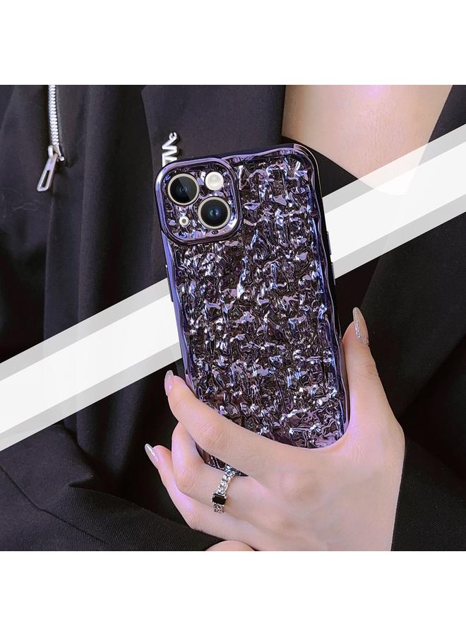 اس-توب جراب لهاتف iPhone 13 مصنوع من مادة TPU ذات نسيج حجري ثلاثي الأبعاد مطلي بالكهرباء - Image 4