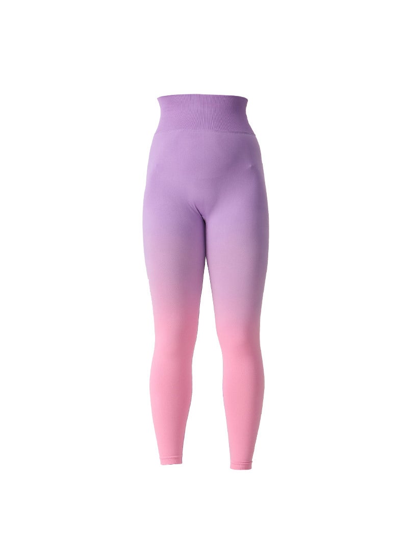Generic - Autumn and Winter New High Waist Cycling Fitness Pants Hip-lifting Sports Tights Peach Hip Gradient Yoga Pants Trousers for Hair Blue Purple - Image 1