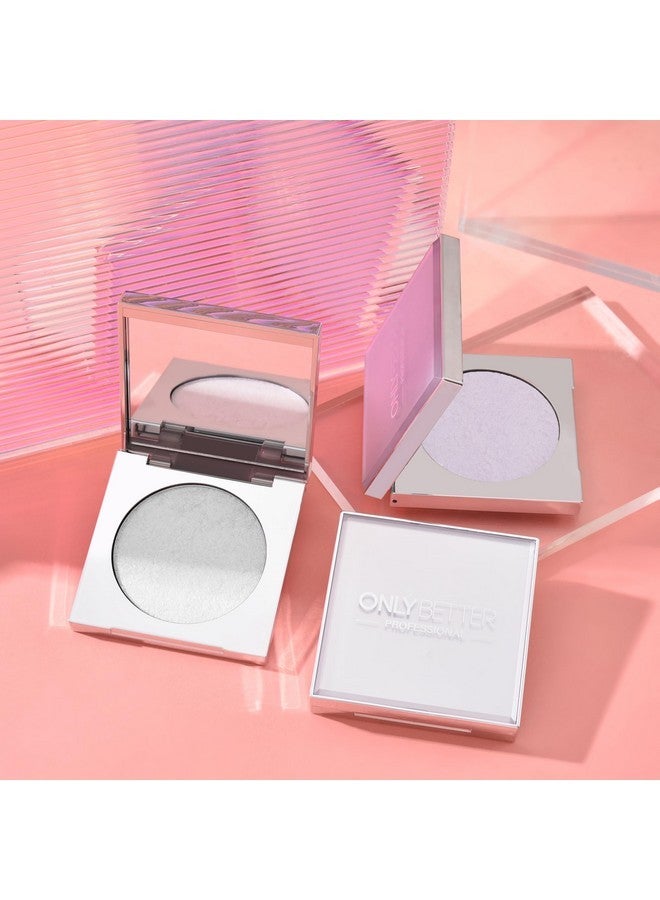 ONLYBETTER Highlighter Makeup, Cream Highlighter, Face Highlighter, Lasting Shimmer Highlighting Makeup Powder, Highlighters for face - Sliver White - Image 3