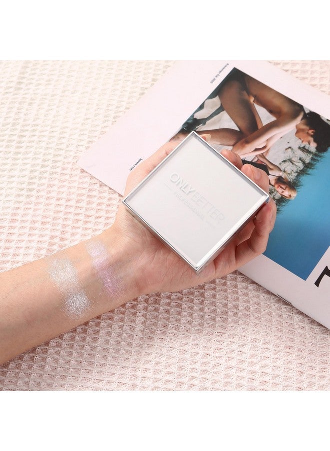 ONLYBETTER Highlighter Makeup, Cream Highlighter, Face Highlighter, Lasting Shimmer Highlighting Makeup Powder, Highlighters for face - Sliver White - Image 4