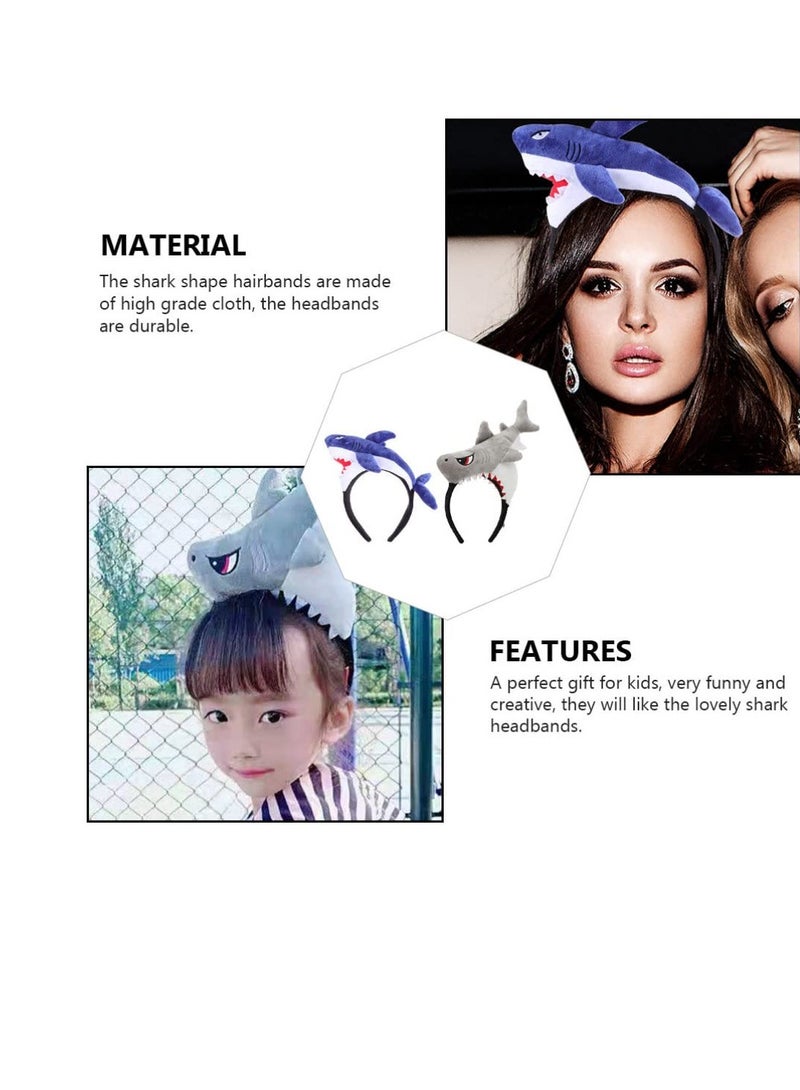 SYOSI Shark Headband 2 PCS Cartoon Animal Hairband Ocean Themed Party Decorations Kids Hair Decorations Fashion Headbands Lovely and Fun Headband Soft and Comfortable for Themed Parties unisex - Image 3