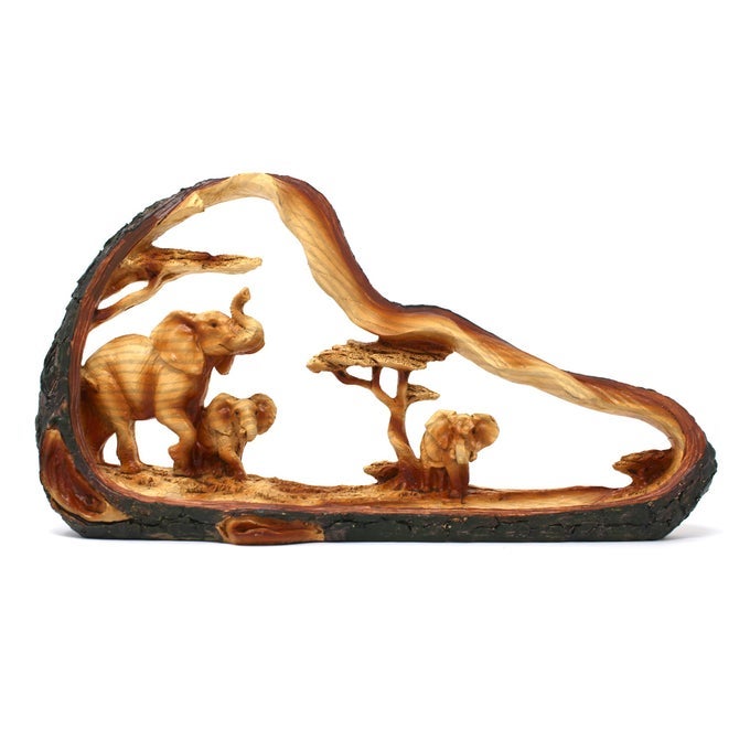 Eye catching Free Standing Graceful Elephant with Family Decorative Ornament Elephant Ornaments Home Accessory Gift Living Room Wildlife Animal