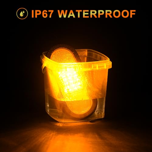 PVerandio 2Pcs 6.5 inch Trailer Turn Signal Lighgts 6 Inch Oval LED Mid Turn Signal Amber Marker Light 24 LED w/Reflex Lens Mid-Ship Marker and Turn Signal Lights IP67 Waterproof - Image 5