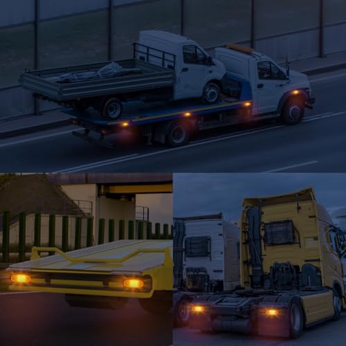 PVerandio 2Pcs 6.5 inch Trailer Turn Signal Lighgts 6 Inch Oval LED Mid Turn Signal Amber Marker Light 24 LED w/Reflex Lens Mid-Ship Marker and Turn Signal Lights IP67 Waterproof - Image 3