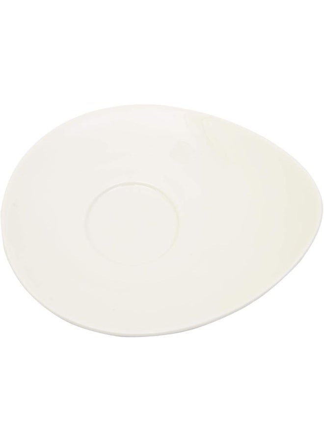 Shallow Cup & Saucer Set 12 Pieces 90ml, White, Bone China (6 Cups, 6 Saucers) - Image 3