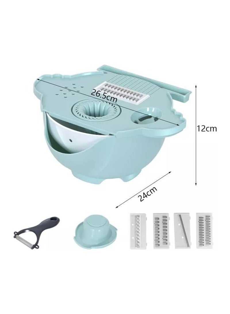 12 In 1 Multi-Purpose Vegetable Cutter With Interchangeable Blades Kitchen Tools Separation Of Egg Yolk And White Rapid Drain Basket - Image 1