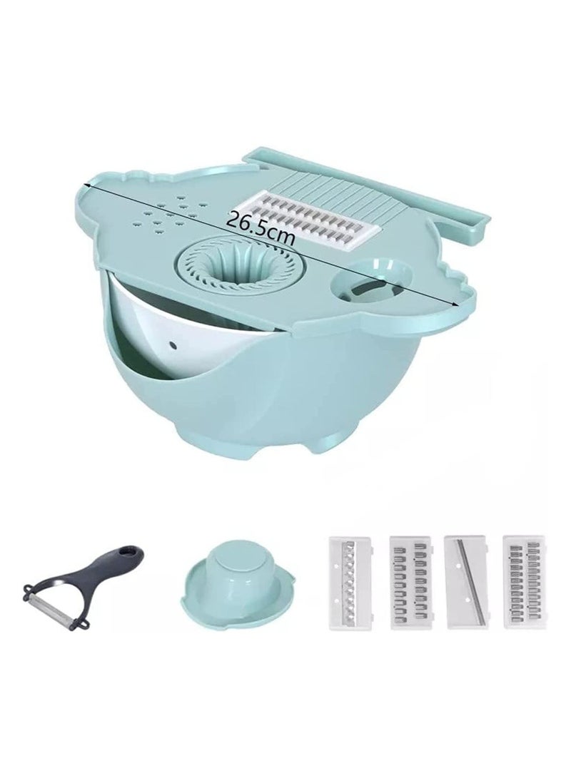 12 In 1 Multi-Purpose Vegetable Cutter With Interchangeable Blades Kitchen Tools Separation Of Egg Yolk And White Rapid Drain Basket - Image 2