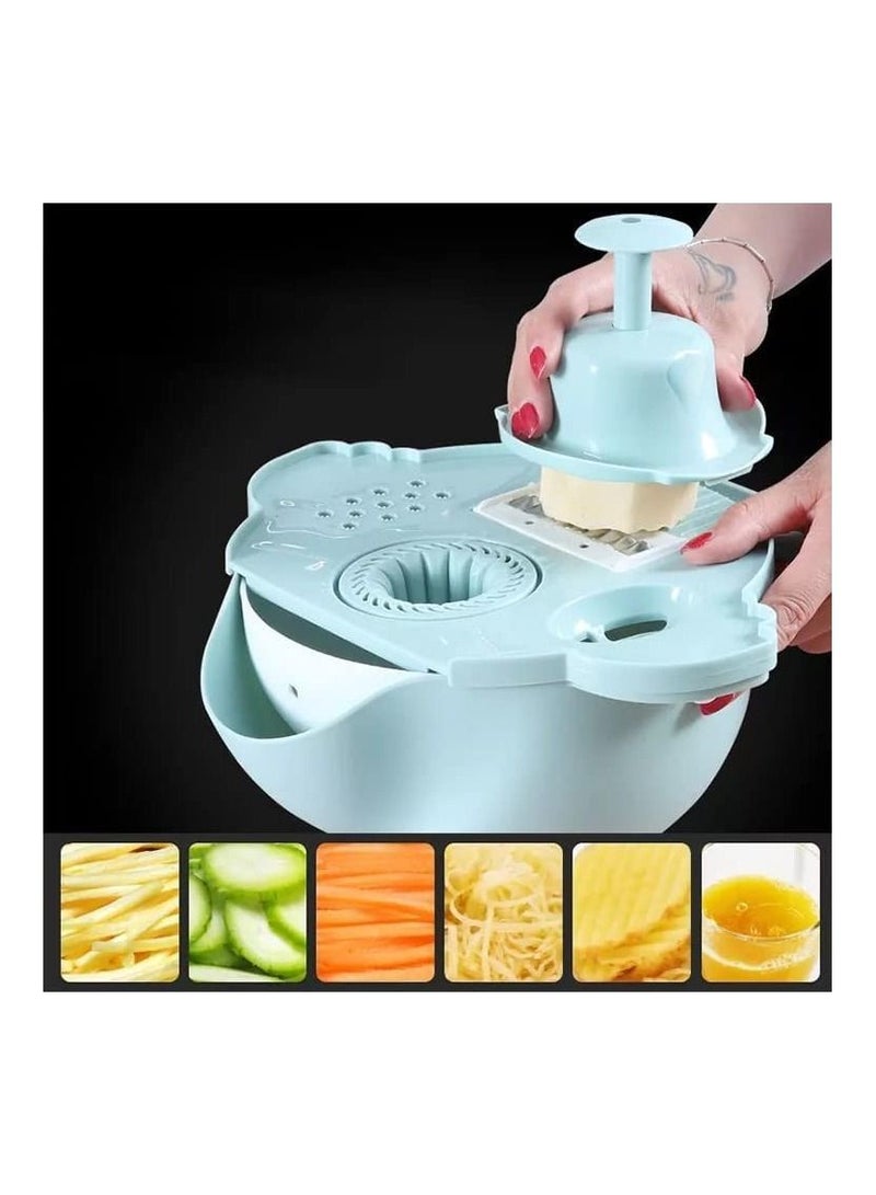 12 In 1 Multi-Purpose Vegetable Cutter With Interchangeable Blades Kitchen Tools Separation Of Egg Yolk And White Rapid Drain Basket - Image 3