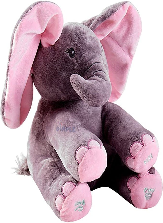 Goolsky Goolsky Baby Animated Stuffed Plush Singing Peek A Boo Elephant Interactive Musical Peek-a-Boo for Toddlers with Moving Ears, Adorable Stuffed Animal Toy  - Image 2