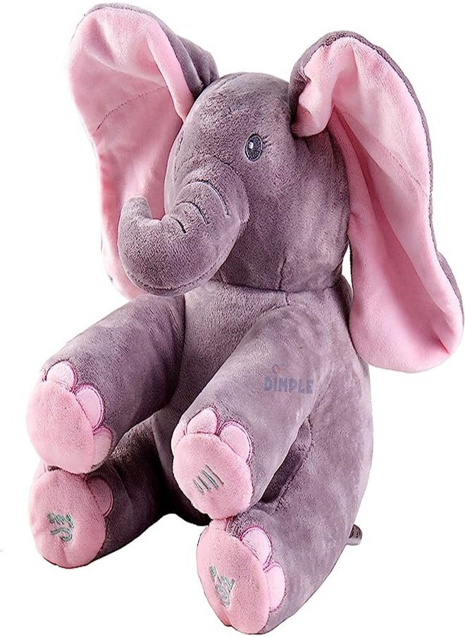 Goolsky Goolsky Baby Animated Stuffed Plush Singing Peek A Boo Elephant Interactive Musical Peek-a-Boo for Toddlers with Moving Ears, Adorable Stuffed Animal Toy  - Image 3