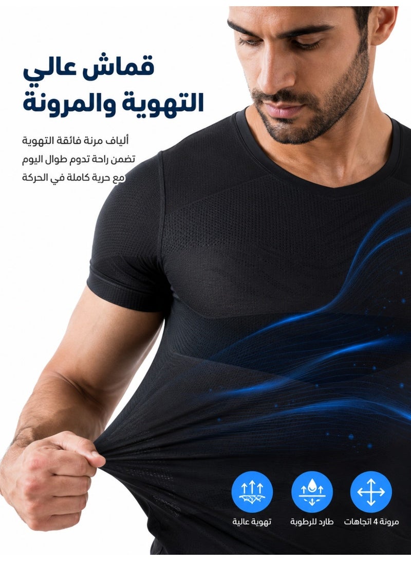 ملابس داخلية رجالية لتشكيل البطن، قميص ضاغط رجالي، مشد للجسم للتنحيف، قمصان داخلية رجالية - Image 3