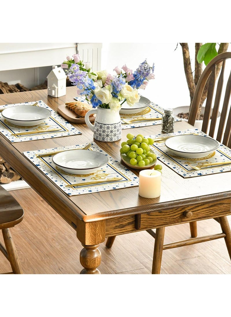 General 4 Pcs Eid Mubarak Table Placemats Ramadan Kareem Table Decorations Star Moon Lantern Ramadan Decor Sets For Dining Supply  - Image 3
