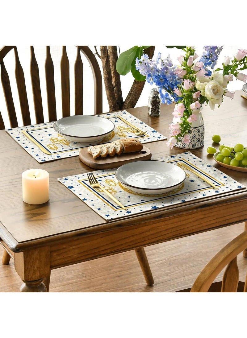 General 4 Pcs Eid Mubarak Table Placemats Ramadan Kareem Table Decorations Star Moon Lantern Ramadan Decor Sets For Dining Supply  - Image 4