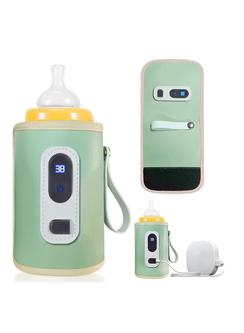 Excefore Bottle Warmer Cover, Baby Bottle Heater, USB Bottle Warmer Bag, Portable Baby Bottle Food Warmer, with 5 Levels of Temperature Adjustment, Travel Smart Insulation Milk Bottle Cover Bag - Image 1