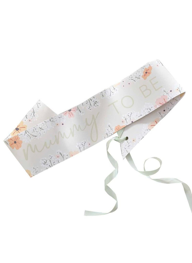 Ginger Ray Floral Mummy to Be Paper Sash - Image 3