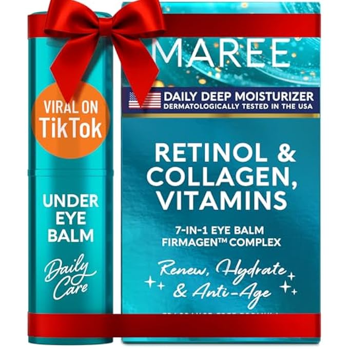 MAREE Under Eye Balm Stick with Retinol & Ceramide Complex - Facial Moisturizer & Under Eye Balm for Dark Circles - Under Eye Brightener Stick, Anti Wrinkle Hydrating Eye Stick Face Skincare 0.35 Oz - Image 1