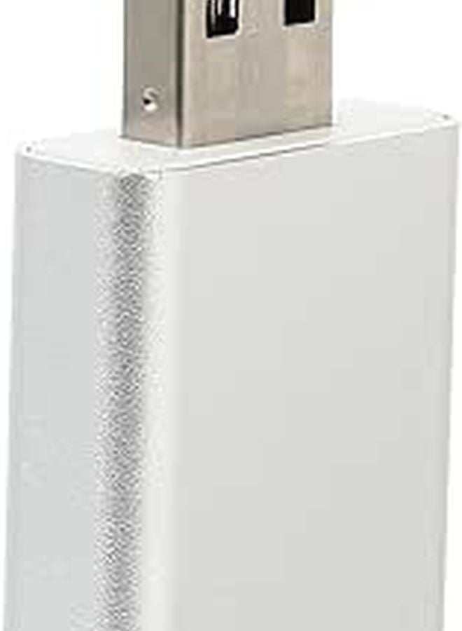 بطاقة صوت خارجية من الألومنيوم USB 7.1 قنوات مع مقبص ميكروفون وسماعات للكمبيوتر المحمول والكمبيوتر الشخصي للبث المباشر باللون الفضي - Image 1