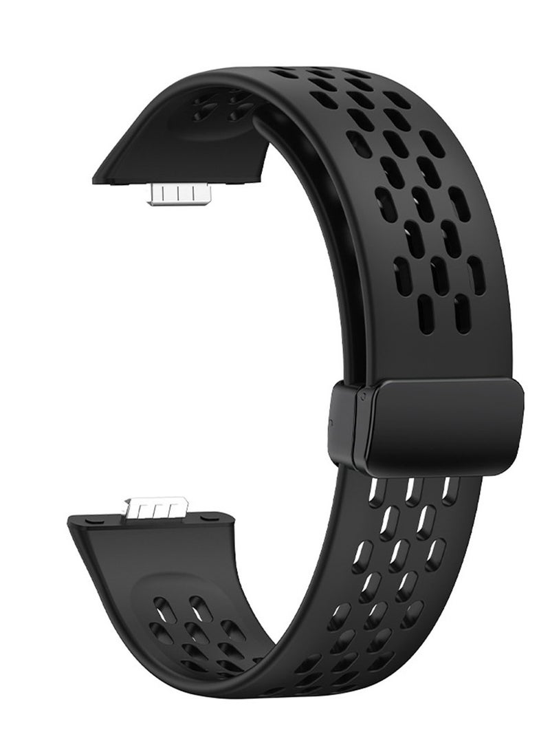Youque Silicone Sport Watch Strap/Watchband for HUAWEI Watch Fit 3/ Fit 4/ Fit 4 Pro  Smartwatch Black  - Image 2