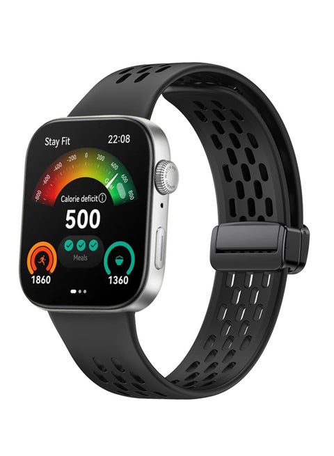 Silicone Sport Watch Strap/Watchband for HUAWEI Watch Fit 3/ Fit 4/ Fit 4 Pro  Smartwatch Black