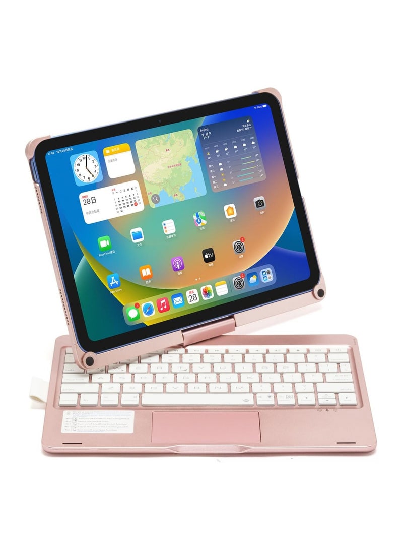 general Rotating Magic Smart Bluetooth Keyboard Case for 10th Generation iPad 10.9-inch 2022 (Models: A2757, A2777) with Trackpad RGB Backlit Keyboard