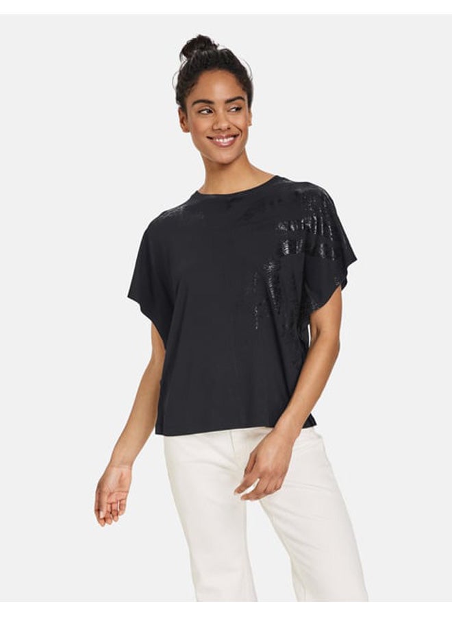GERRY WEBER بلوزة واسعة مع طباعة فويل - Image 1