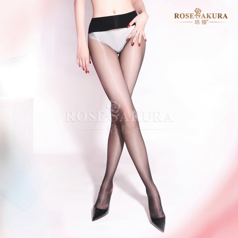 Luoying 8408 Oil Bright 624 Needle High Density Seamless Coagulating Pantyhose Ultra-Thin Hand-Feel Smooth Oil Glow Transparent Pantyhose - Image 2