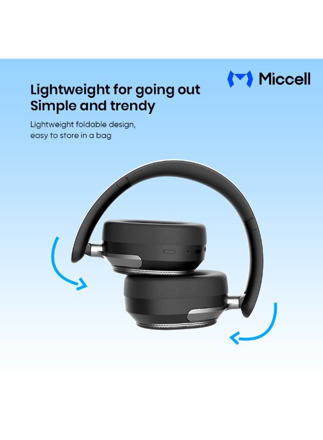 ميكسل سماعات رأس Miccell B19 بتقنية إلغاء الضوضاء النشطة الهجينة وبلوتوث 6.0 وعمر بطارية 50 ساعة - Image 1