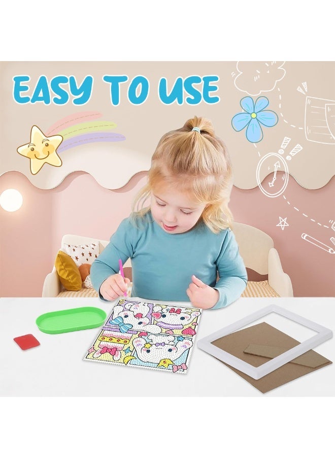HANNEA® DIY Diamond Art Kit for Kids 7 inches Cute Cinnamoroll Dimond Paintings Kit with Wooden Frame DIY Diamond Painting Desk Decoration Art Craft Gift for Kids - Image 2