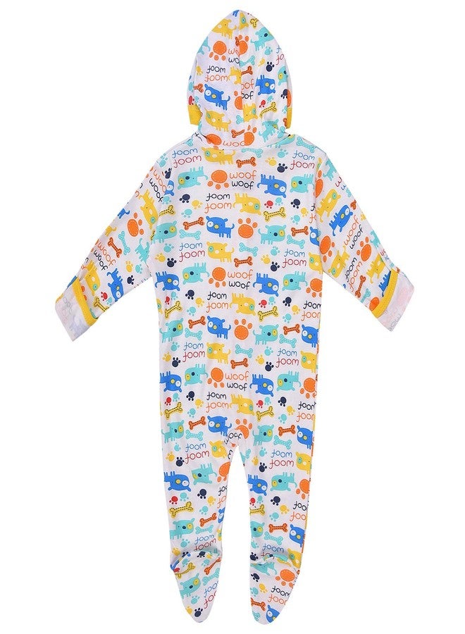 MAGIC TOWN Babyneeds New Born Baby Multi-Color Long Sleeve Cotton Sleep Suit Romper for Boys and Girls Set of 2 - Image 3