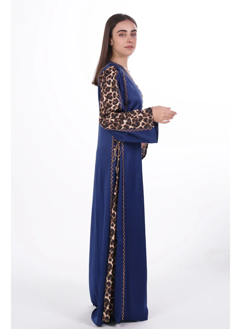 AL BENT AL SHARQIEH navy blue women satin jalabiya dress for Women | Best Price UAE