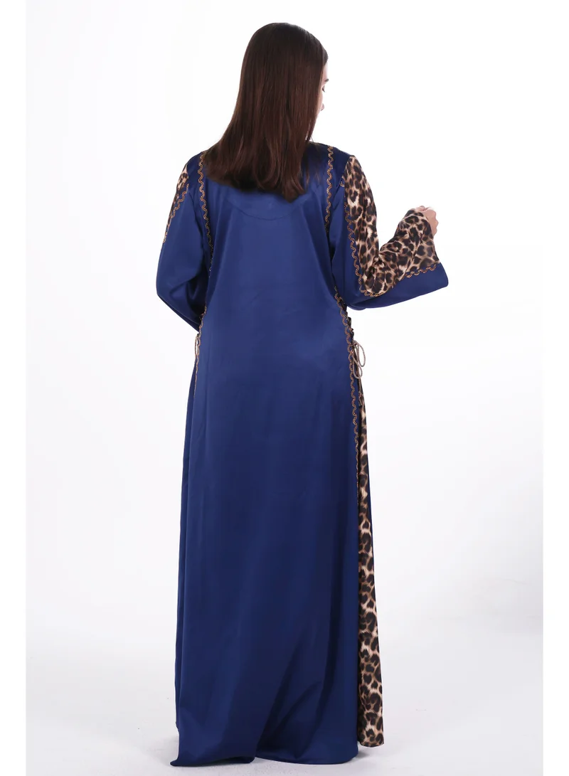 AL BENT AL SHARQIEH navy blue women satin jalabiya dress for Women | Best Price UAE