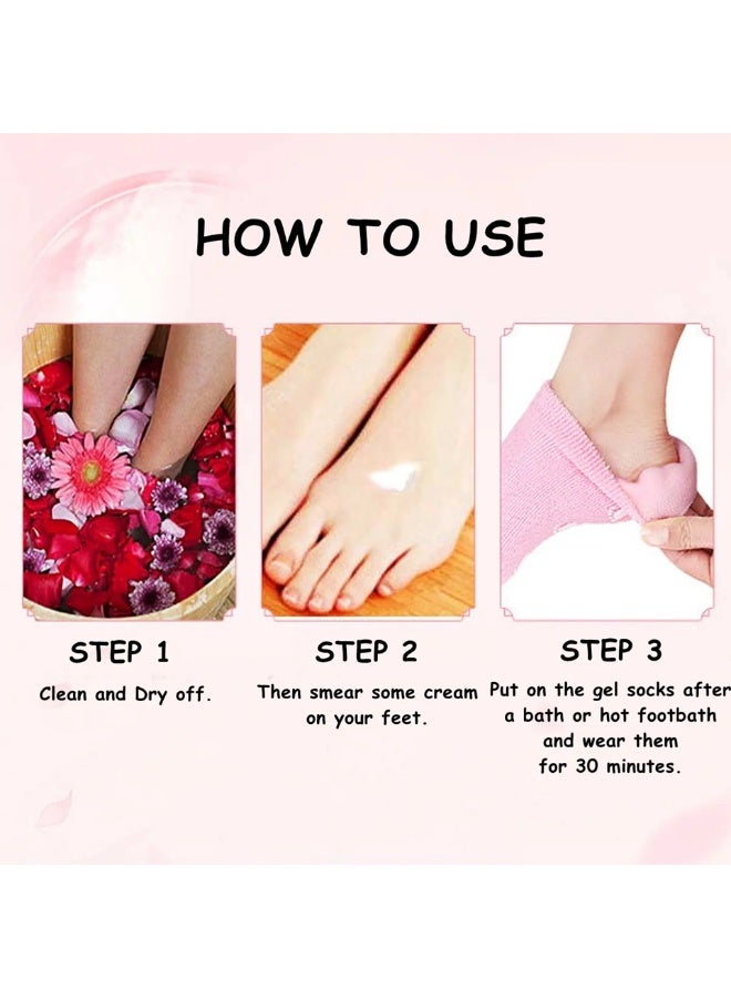 Generic Gel Socks for Men & Women Soft Moisturizing و for Dry Cracked Feet Moisturizing Moisturizing Socks Infused with Essential Oils & Vitamins (Black)(2 Pack)  - Image 2