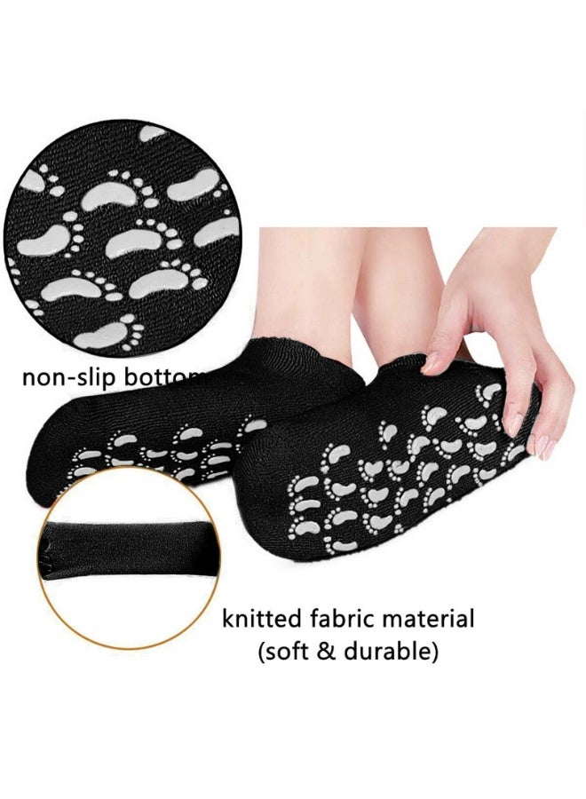 Generic Gel Socks for Men & Women Soft Moisturizing و for Dry Cracked Feet Moisturizing Moisturizing Socks Infused with Essential Oils & Vitamins (Black)(2 Pack)  - Image 3