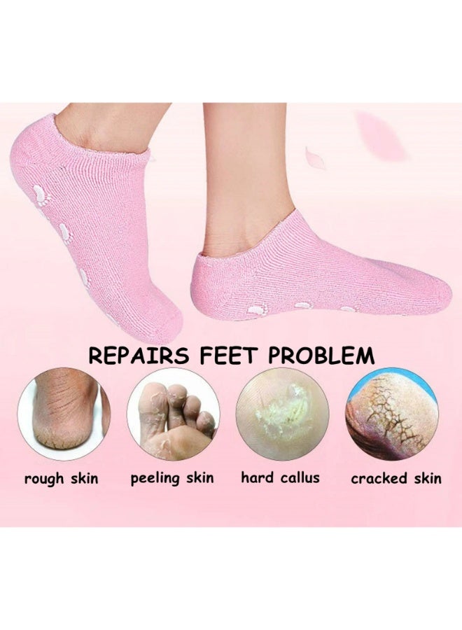 Generic Gel Socks for Men & Women Soft Moisturizing و for Dry Cracked Feet Moisturizing Moisturizing Socks Infused with Essential Oils & Vitamins (Black)(2 Pack)  - Image 5